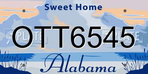 OTT6545 Alabama License Plate