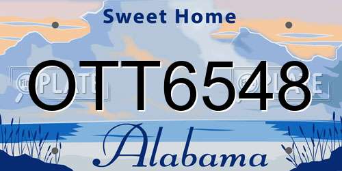 OTT6548 Alabama License Plate