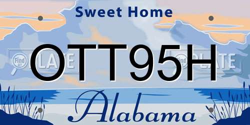 OTT95H Alabama License Plate