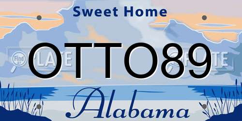 OTTO89 Alabama License Plate