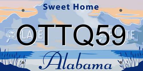 OTTQ59 Alabama License Plate