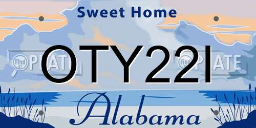 OTY22I Alabama License Plate