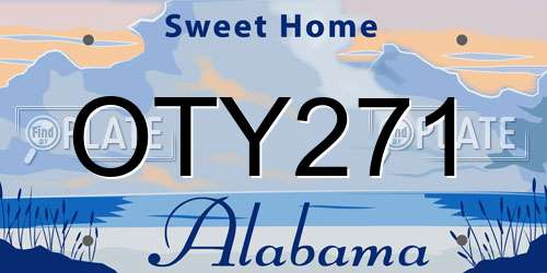 OTY271 Alabama License Plate