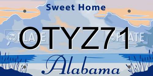 OTYZ71 Alabama License Plate