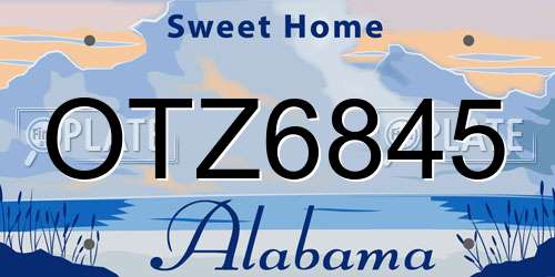 OTZ6845 Alabama License Plate