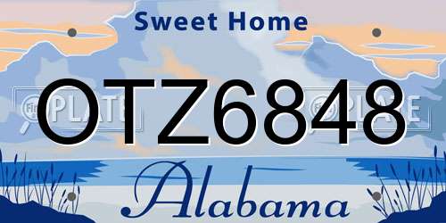 OTZ6848 Alabama License Plate