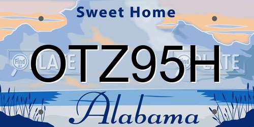 OTZ95H Alabama License Plate