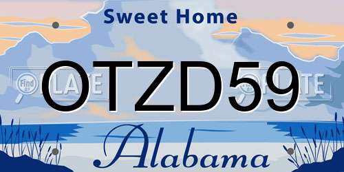 OTZD59 Alabama License Plate