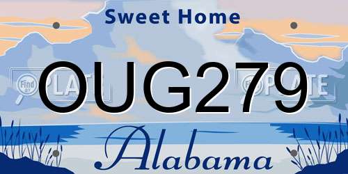 OUG279 Alabama License Plate