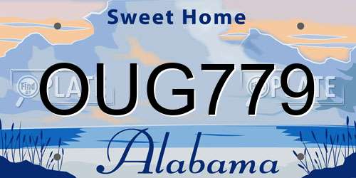 OUG779 Alabama License Plate