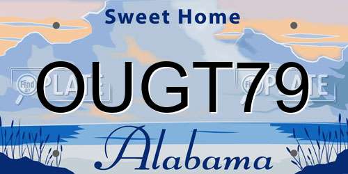 OUGT79 Alabama License Plate