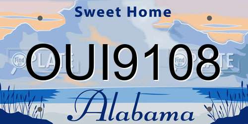 OUI9108 Alabama License Plate