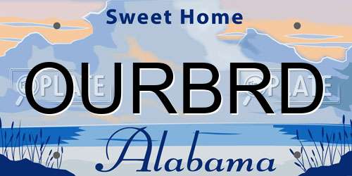 OURBRD Alabama License Plate