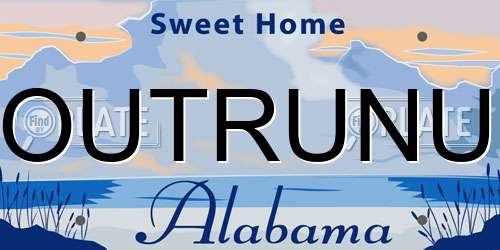OUTRUNU Alabama License Plate