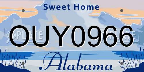 OUY0966 Alabama License Plate