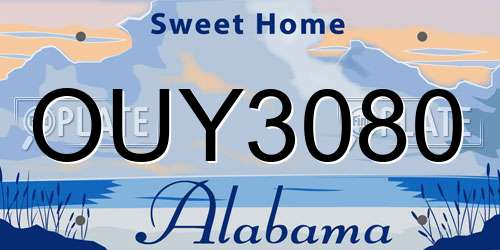OUY3080 Alabama License Plate