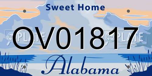 OV01817 Alabama License Plate