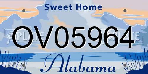 OV05964 Alabama License Plate