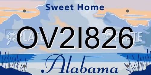 OV2I826 Alabama License Plate