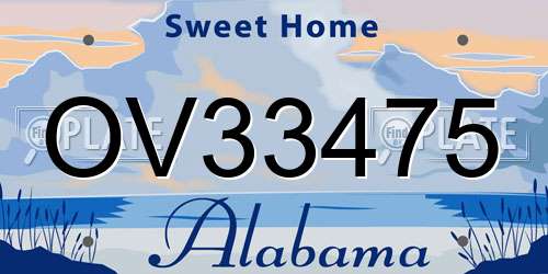 OV33475 Alabama License Plate