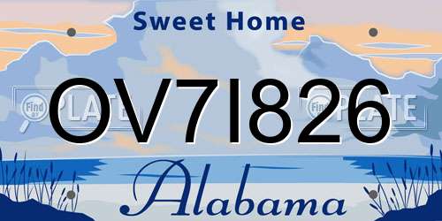 OV7I826 Alabama License Plate