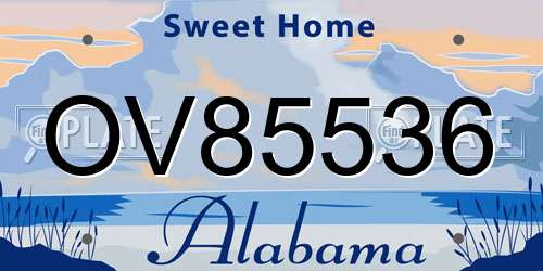 OV85536 Alabama License Plate