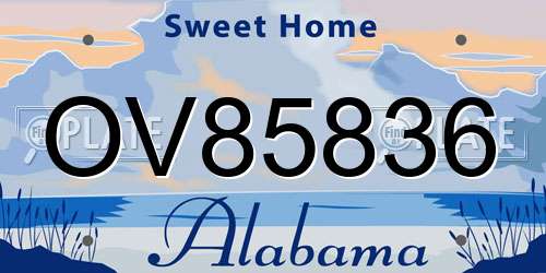 OV85836 Alabama License Plate