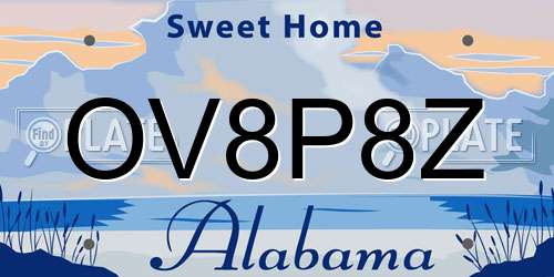 OV8P8Z Alabama License Plate