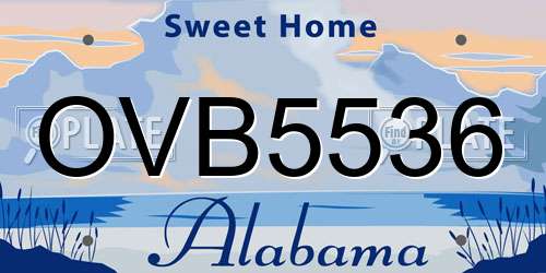 OVB5536 Alabama License Plate