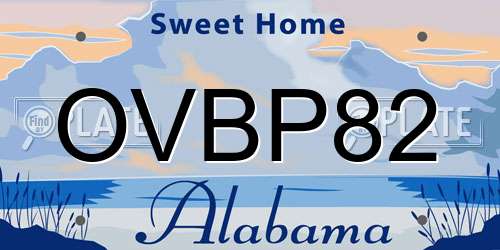 OVBP82 Alabama License Plate