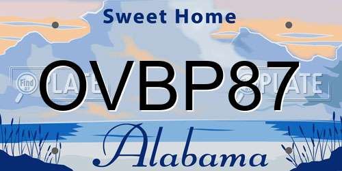 OVBP87 Alabama License Plate