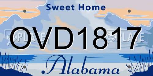 OVD1817 Alabama License Plate