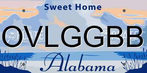 OVLGGBB Alabama License Plate