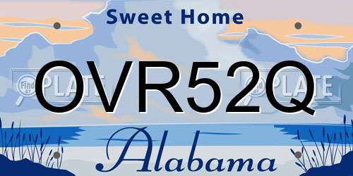OVR52Q Alabama License Plate