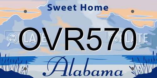 OVR570 Alabama License Plate