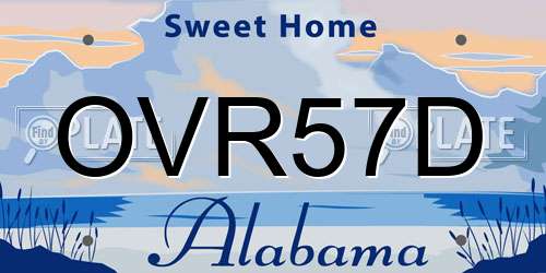 OVR57D Alabama License Plate
