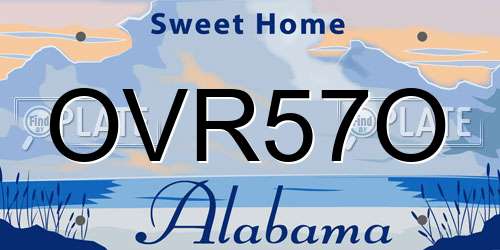 OVR57O Alabama License Plate