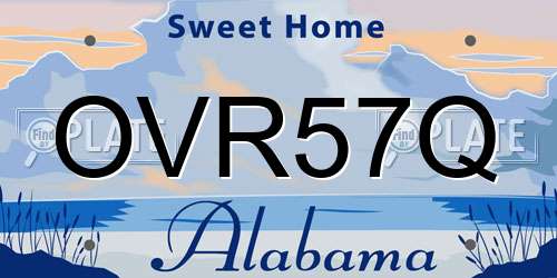 OVR57Q Alabama License Plate