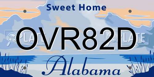 OVR82D Alabama License Plate