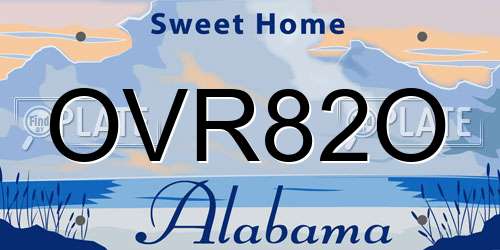 OVR82O Alabama License Plate