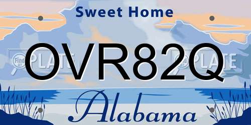 OVR82Q Alabama License Plate