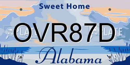 OVR87D Alabama License Plate