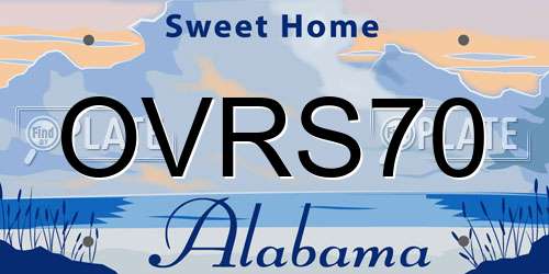 OVRS70 Alabama License Plate