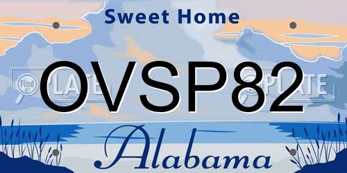 OVSP82 Alabama License Plate