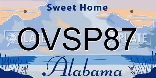 OVSP87 Alabama License Plate