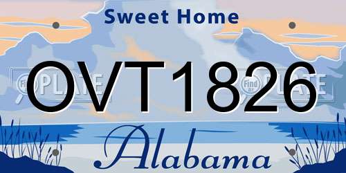 OVT1826 Alabama License Plate