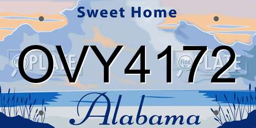 OVY4172 Alabama License Plate