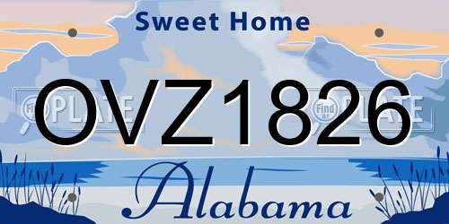 OVZ1826 Alabama License Plate