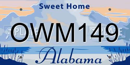 OWM149 Alabama License Plate