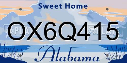 OX6Q415 Alabama License Plate